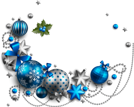 Синие новогодние украшения