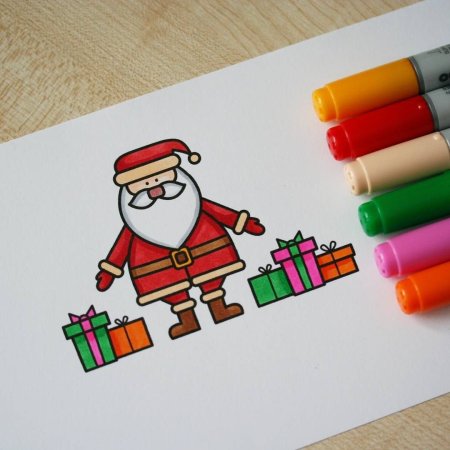 Новогодние из фломастеров