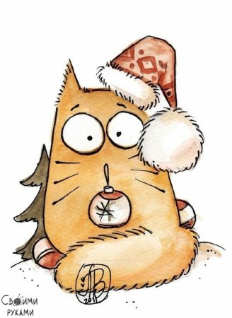 Котики Maria van Bruggen новогодние