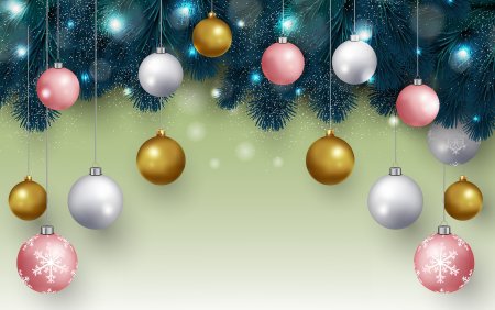 Новогодний фон с шарами