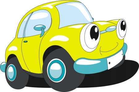 Желтая мультяшная машинка