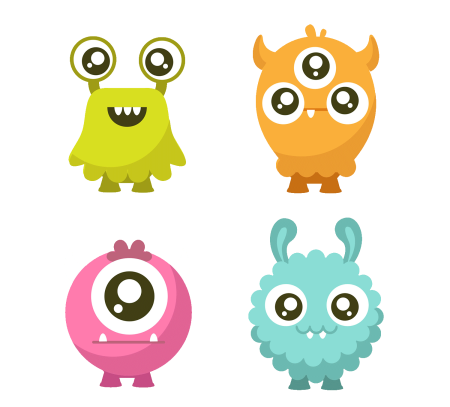 Векторные персонажи монстрики