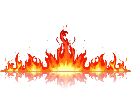Огонь на белом фоне