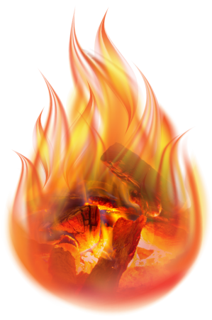 Огонь на белом фоне