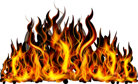 Языки пламени на белом фоне