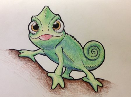 Хамелеон для срисовки