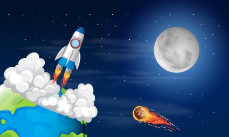 Ракета на фоне земли