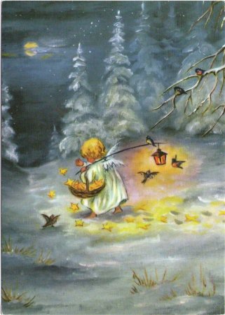 Открытки с Рождеством Христовым ангелы