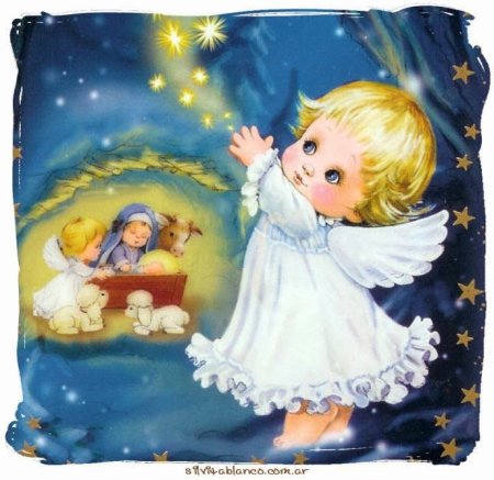 Рождественская открытка с ангелом