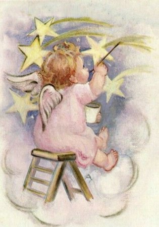 Рождественская открытка с ангелом