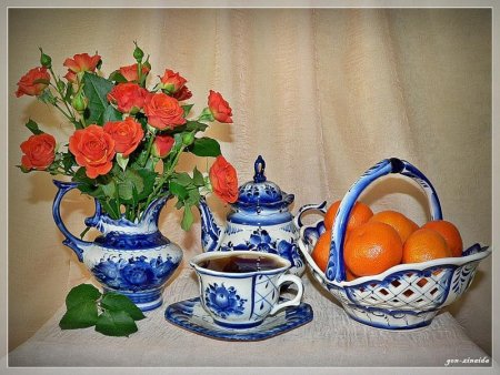 Алмазная вышивка Гжель