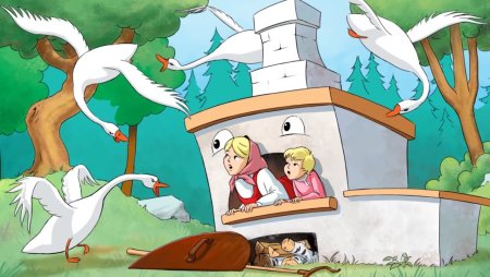 Эпизод сказки гуси лебеди