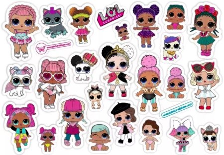 Наклейки куклы ЛОЛ сестрички