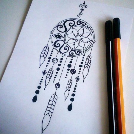 Рисунки чёрной гелевой ручкой