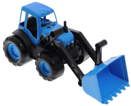Трактор zebratoys Active с ковшом и прицепом синий