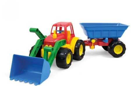 Трактор zebratoys с ковшом и прицепом Active (15-5212) 59 см