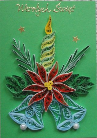 Новогодние открытки в технике квиллинг