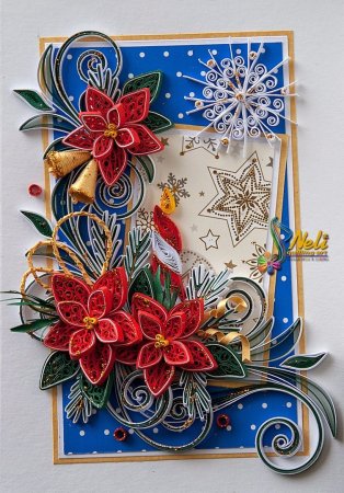 Новогодние открытки квиллинг