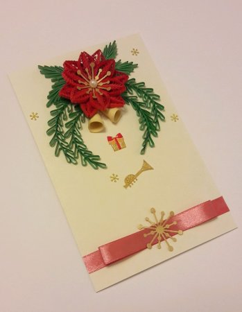 Новогодние открытки квиллинг