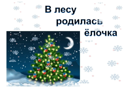 Песенка в лесу родилась елочка