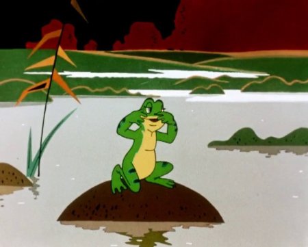 Лягушка путешественница на болоте