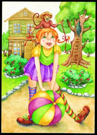 Пеппи длинный чулок