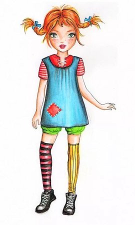 Пеппи длинный чулок иллюстрации