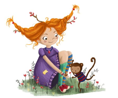 Пеппи длинный чулок иллюстрации