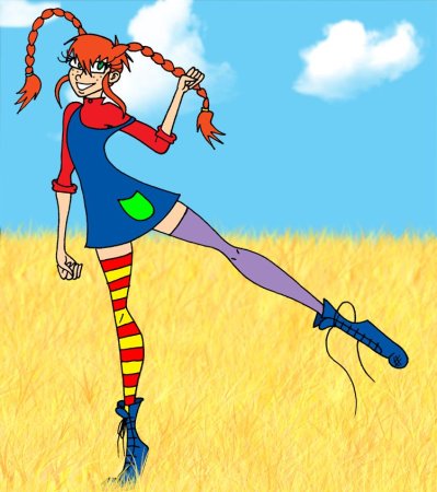 Пеппи длинный чулок