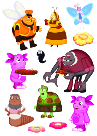 Персонажи из мультфильма Лунтик