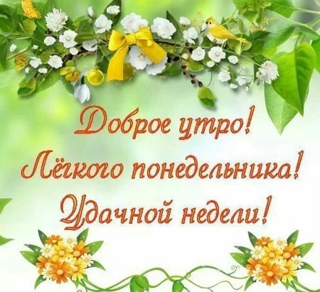 Открытки с добрым утром понедельника