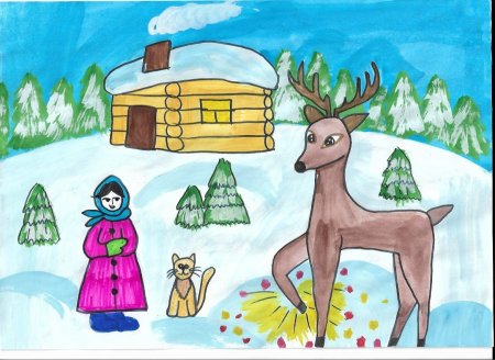 Иллюстрация к сказке серебряное копытце рисунок для детей