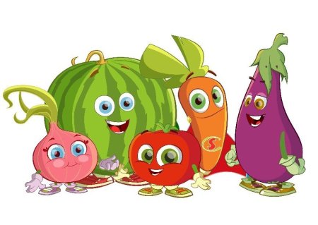Веселые овощи и фрукты