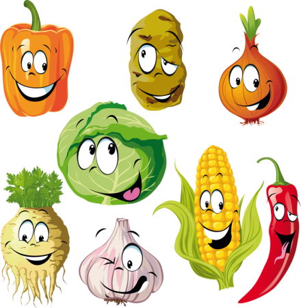 Овощи и фрукты с глазками