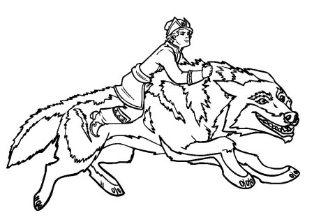 Иван Царевич и серый волк раскраска