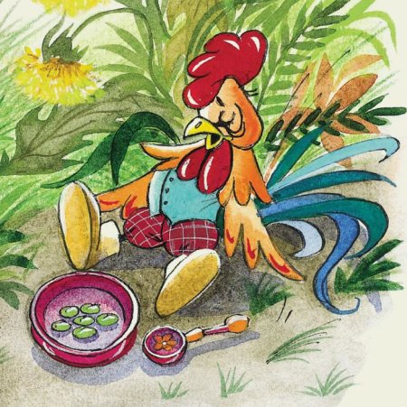 Петушок и бобовое зернышко иллюстрации