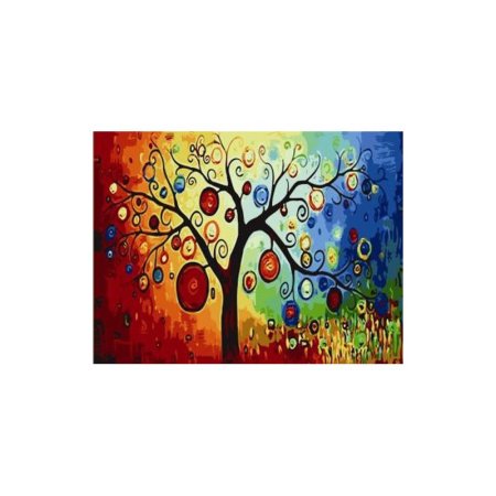 Дерево акриловыми красками на холсте
