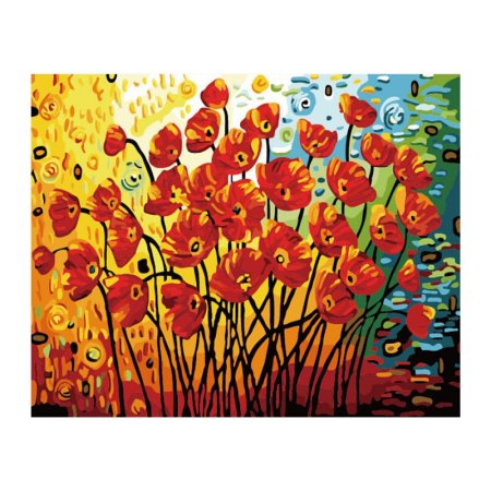 Картина по номерам яркие маки
