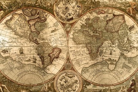 Карта мира географическая старинная