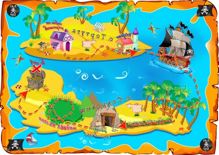 Карта для игры остров сокровищ