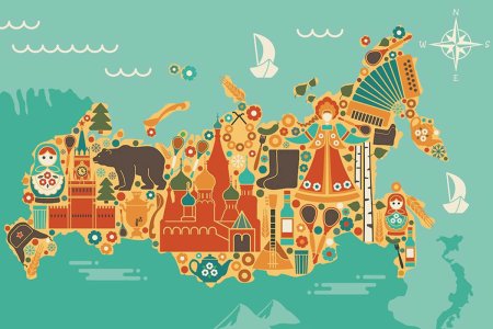 Стилизованные карты России