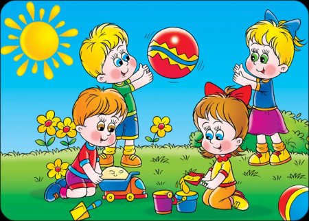Играющие дети в детском саду