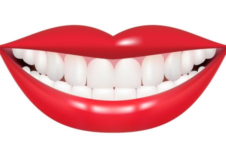 Улыбка на белом фоне