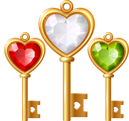 Золотой ключик с сердечком