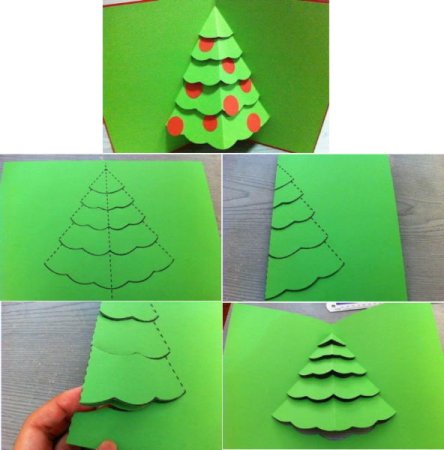 Елка аппликация объемная