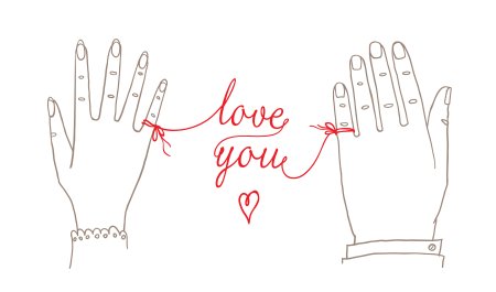 Руки связанные нитью вектор