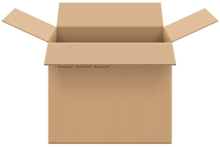 Картонная коробка вид спереди