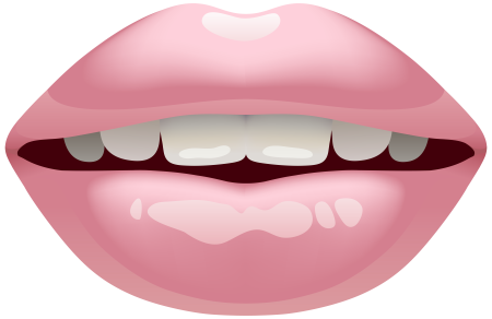 Губы в улыбке на прозрачном фоне