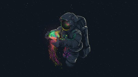 Космонавт с медузой 4к