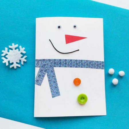 Новогодняя открытка своими руками для детей